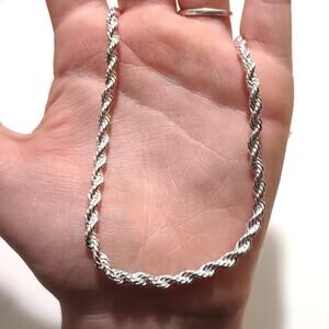 925 Silver Plated Necklace Sterling Diamond Cut Set Christmas Birthday Gift NEW